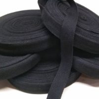 Black cotton webbing tape